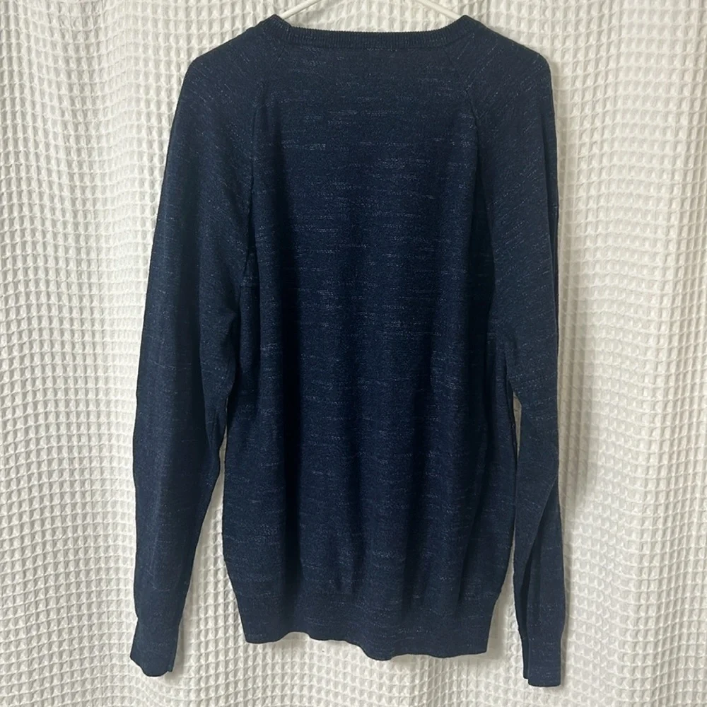 J. Crew Mens XL Navy Blue Cotton Long Sleeve Pullover Crewneck Sweater